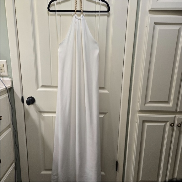 Banana Republic Halter Dress Cream Maxi Size 10 EUC - Picture 5 of 13